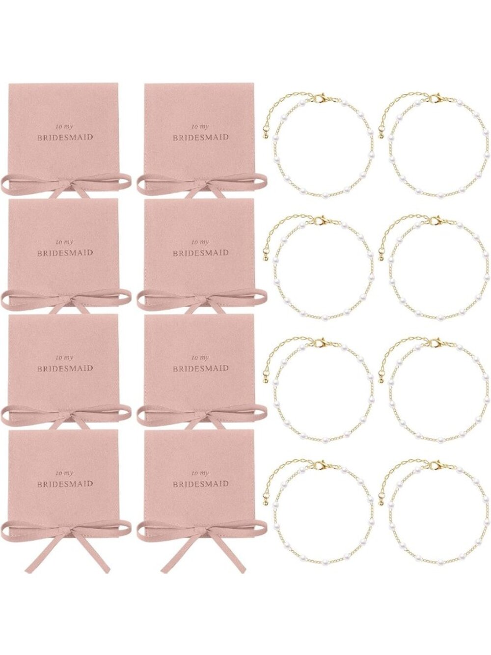16 Pcs Bridesmaid Bracelet Set with Pouch | Perfect Gift for Weddings & Events